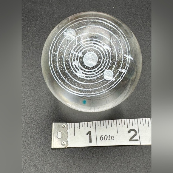 2 Laser Engraved Solar System & Astronaut 3D Balls Planets Model Glass Globes - Picture 4 of 7